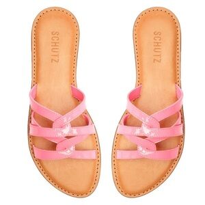 NEW! Schutz Pink Lemonade Lyta Patent Leather Sandal - Size 9